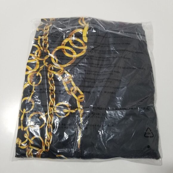 NWT JULIA by LOVE J Two Tone Chain Print Button Front Shirt Color Black Size 2XL - Picture 6 of 6